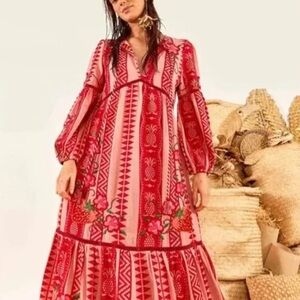 Fam Rio pink pineapple and strawberry caftan dress Sz XL
